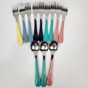 Fiesta Fiestaware Swirl Stainless Flatware Desert/Salad Forks Teaspoons Variety